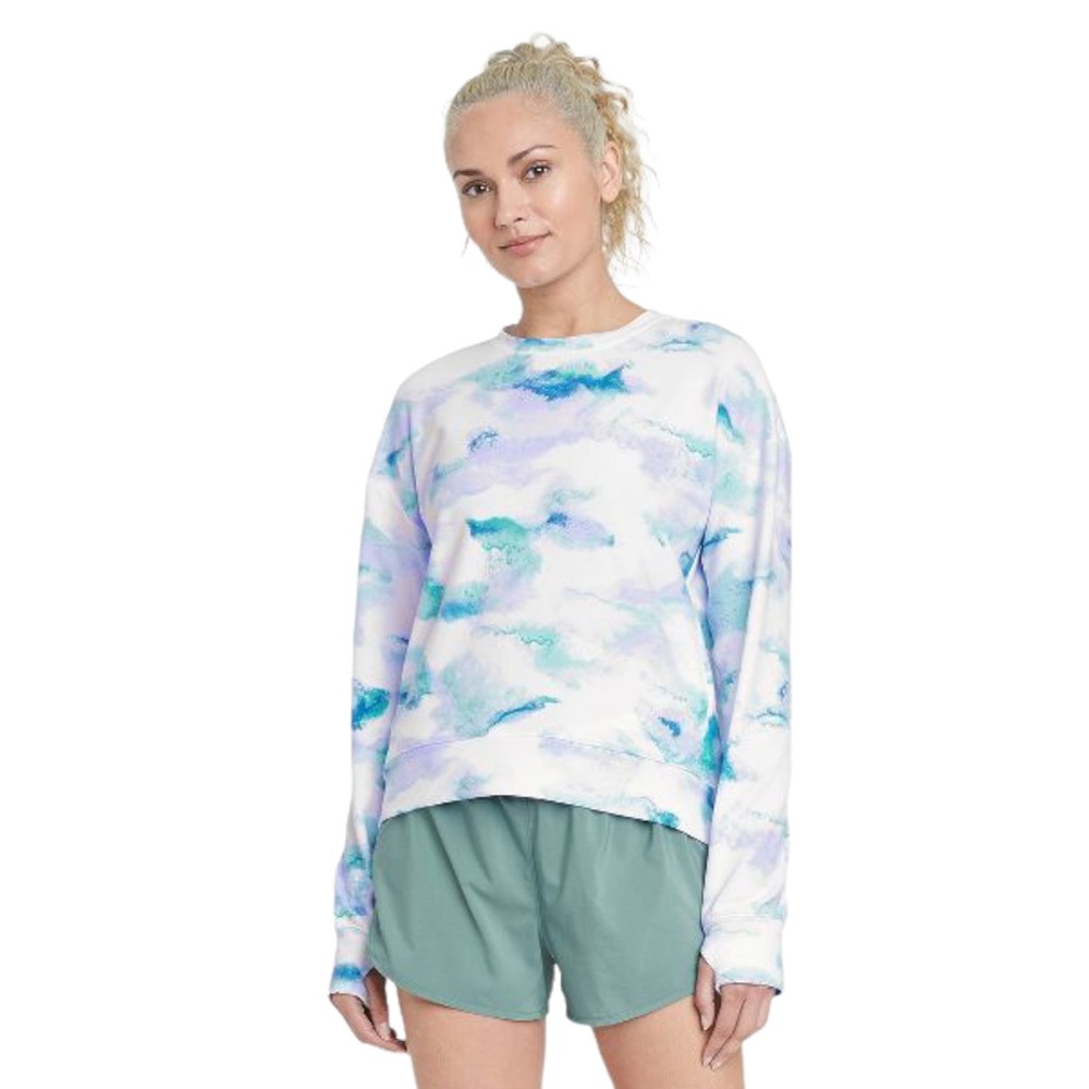 NWT Crewneck pullover white blue green

Size Large